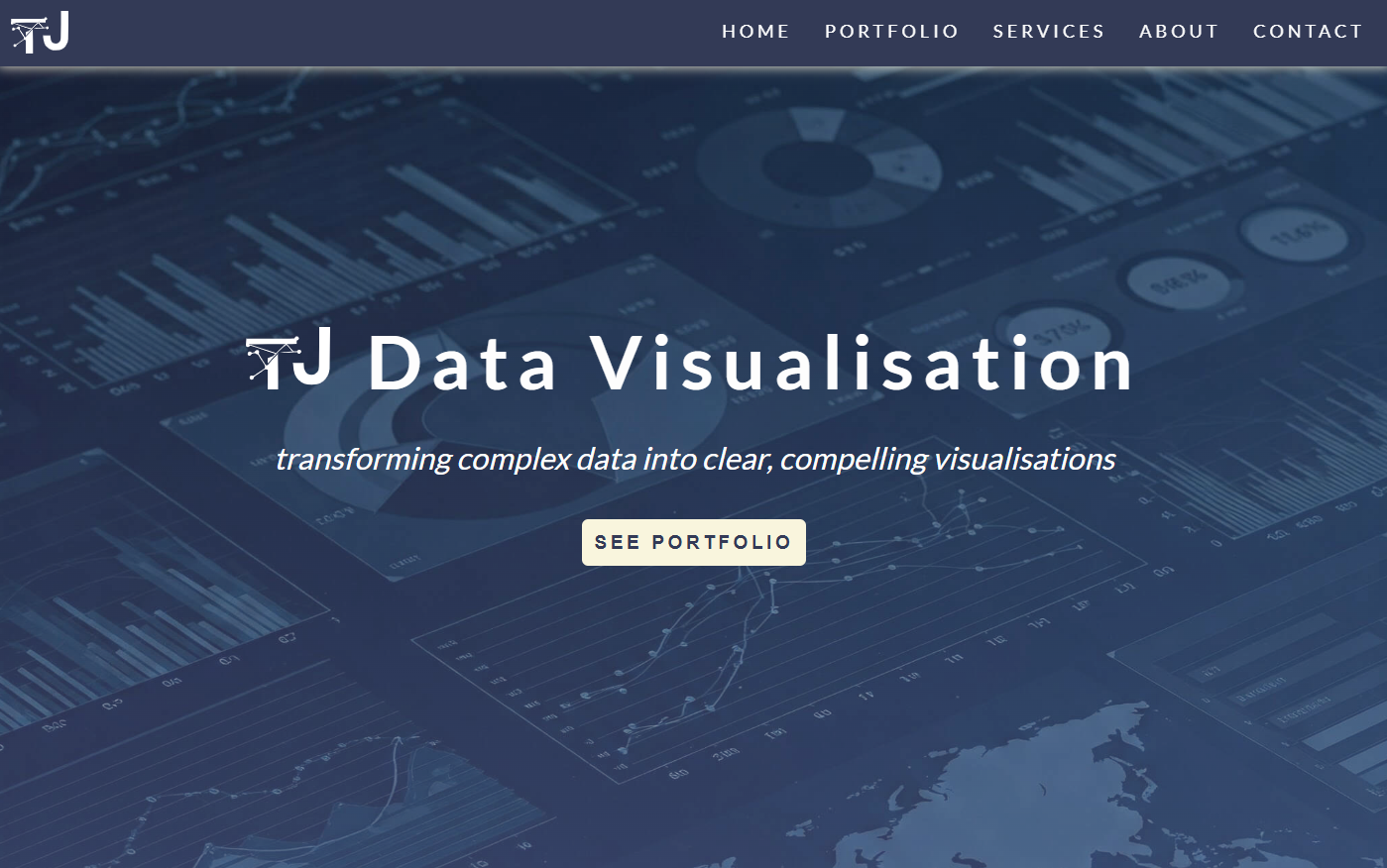 screenshot of Tom Jenkins Data Visualisation website